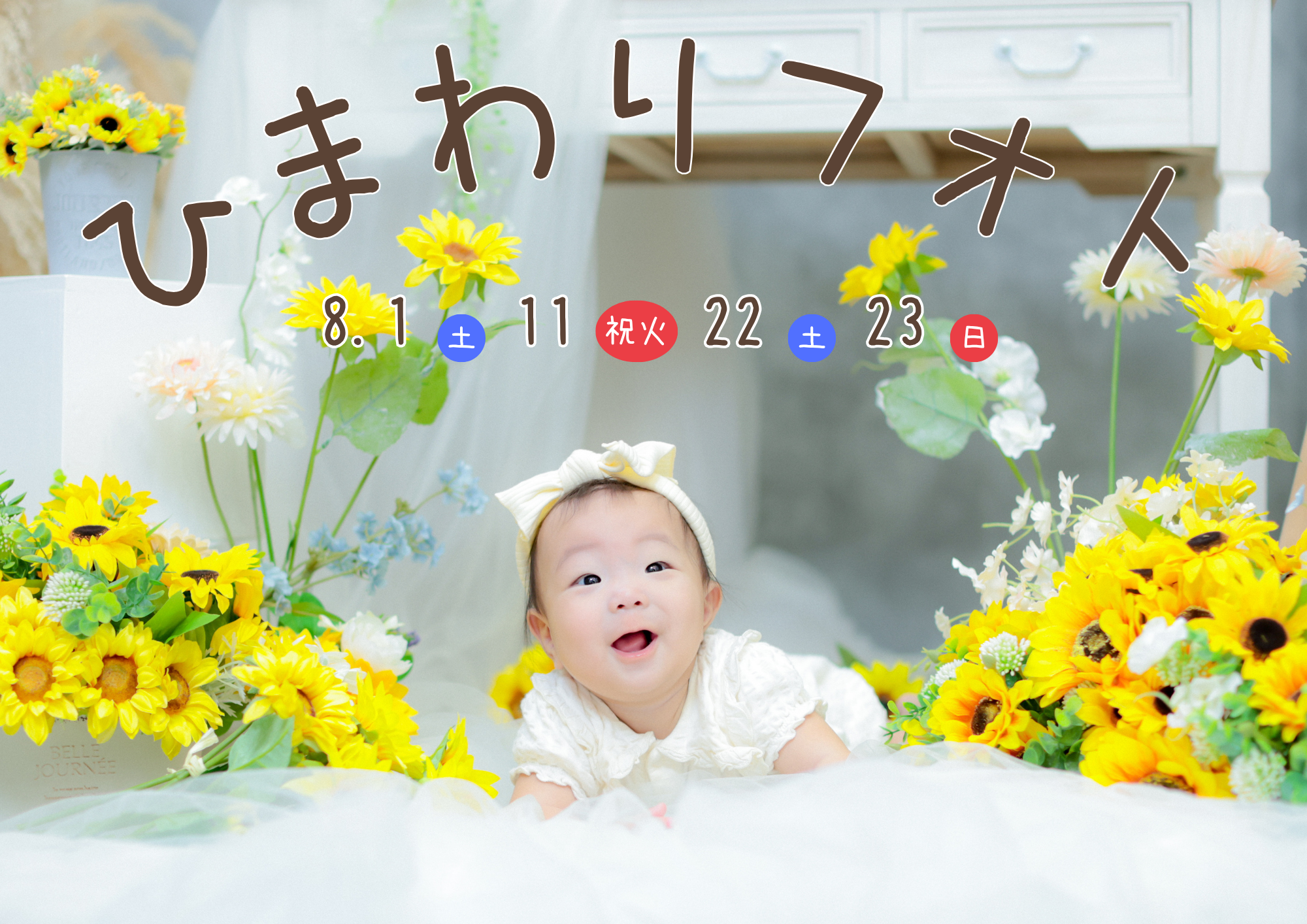 【倉敷・8月限定】ひまわり撮影会開催中🌻夏の思い出をかわいい写真に残そう♪